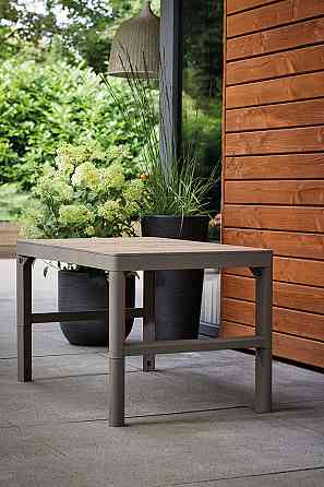 Стіл для саду пластиковий Keter Lyon rattan table, бежевий Київ