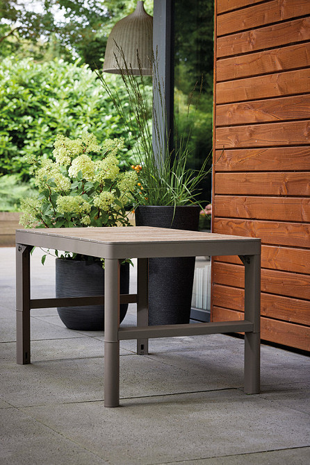 Стол для сада пластиковый Keter Lyon rattan table, бежевый Киев - изображение 6
