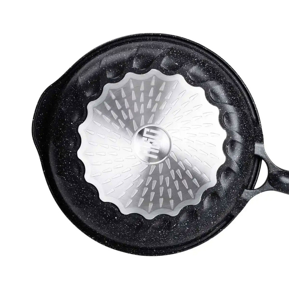 Алюмінієва сковорода 2,8 л з мармуровим покриттям антипригарним Ø 28 см товсте дно MGC чорний HP-4-420B Коломия - фото 5
