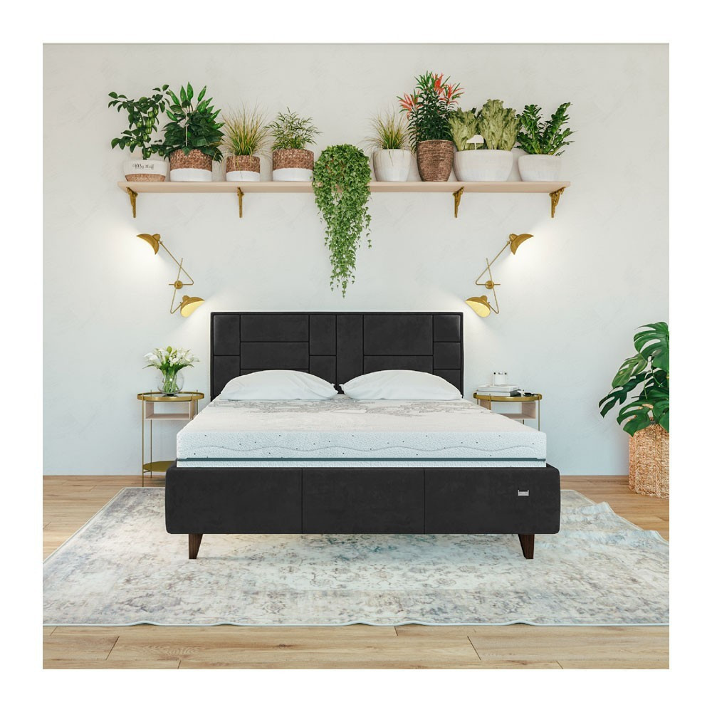 Ліжко TaurusDesign Gray Comfort на ніжках з нішею для білизни 160x200 темно-сірий Київ - фото 6