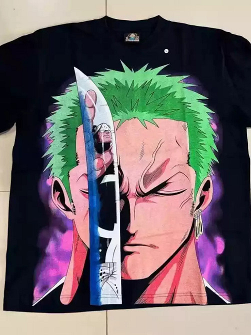 Футболка мужская с принтом аниме Ван Пис Ророноа Зоро Кума оверсайз (S/M/L) Черний Днепр - изображение 2