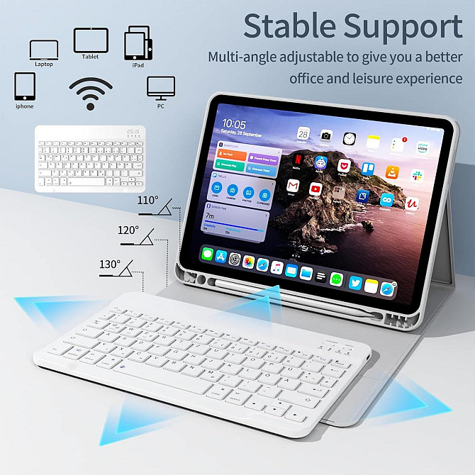Чехол с клавиатурой для iPad Air 11-inch(M2) 2024/ iPad Air 5 2022/Air 4 2020 10.9/iPad 4-го покол. 10.9 / iPad Pro 11 2018 Днепр - изображение 8