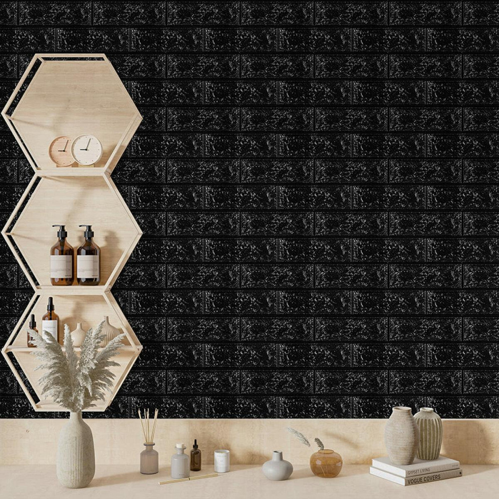 3D панель самоклеющаяся 700x770x3мм кирпич Черный (019-3) SW-00000584 Киев - изображение 5