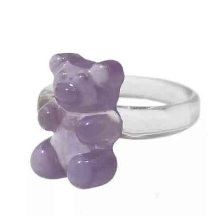 Кольцо с мишкой сиреневе - окружность 4,5см (не регулируется), пластик Киев