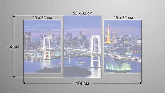 Модульная картина Ночной город Art-88_3 Киев