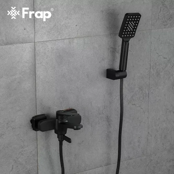 Смеситель для ванны с душевым гарнитуром Frap F3262 черный Киев