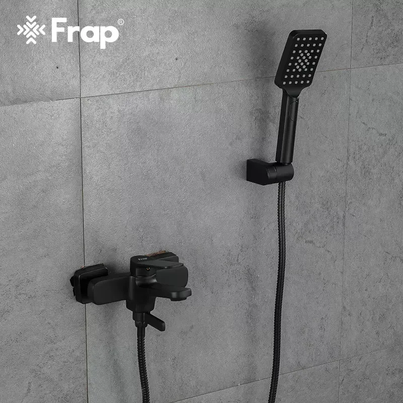 Смеситель для ванны с душевым гарнитуром Frap F3262 черный Киев - изображение 2