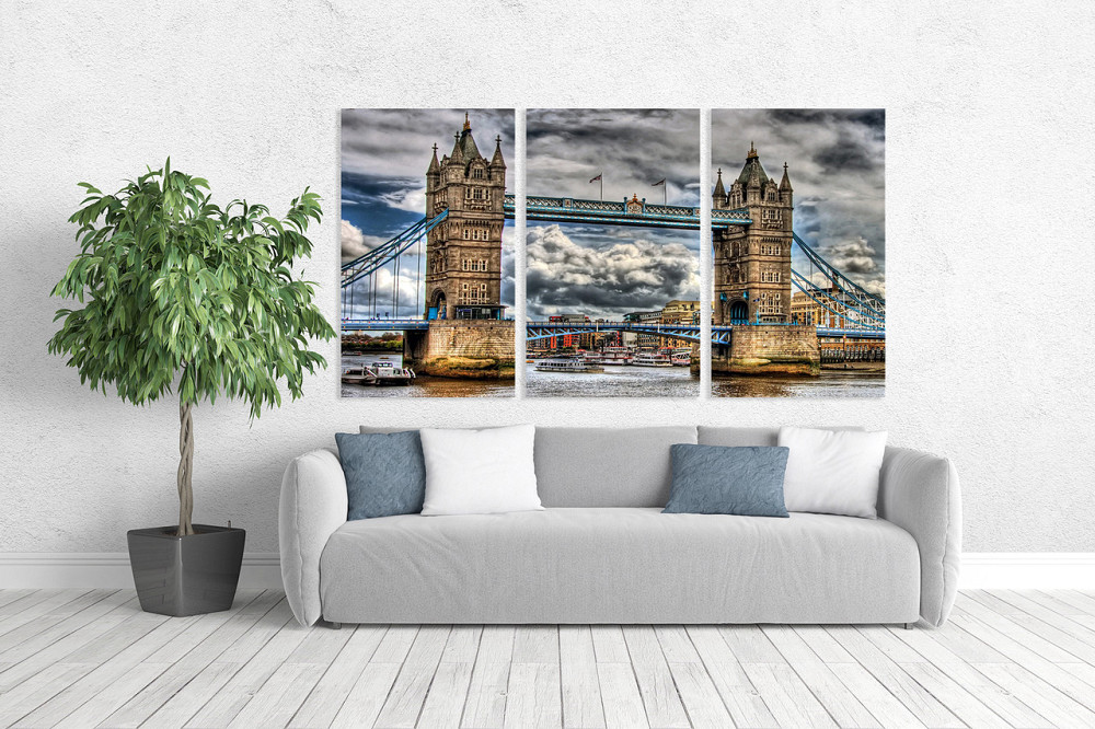 Модульна картина у вітальню/ спальню Тауерський міст   ART-001_3A 70х130 см Київ - фото 2