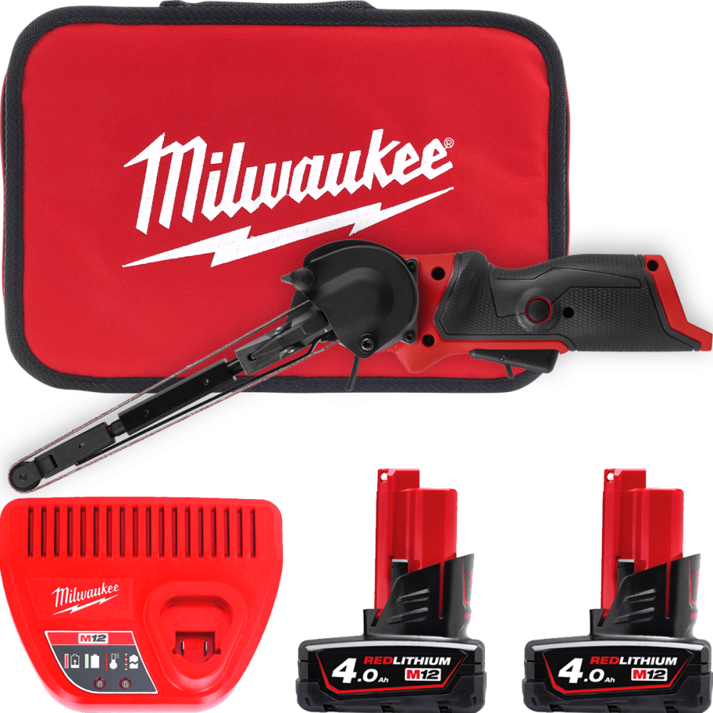 Стрічкова шліфувальна машина 13мм M12 FBFL13-402В MILWAUKEE (+ заряд.пристрій, 2 акум., сумка для Одесса - изображение 1