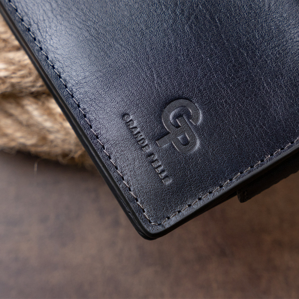 Функціональне тонке портмоне Синє (GRANDE PELLE) Київ - фото 4