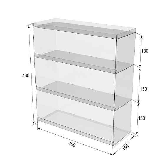 Підставка вітрина EKOSTAR на 4 полиці 400х150х460 Київ