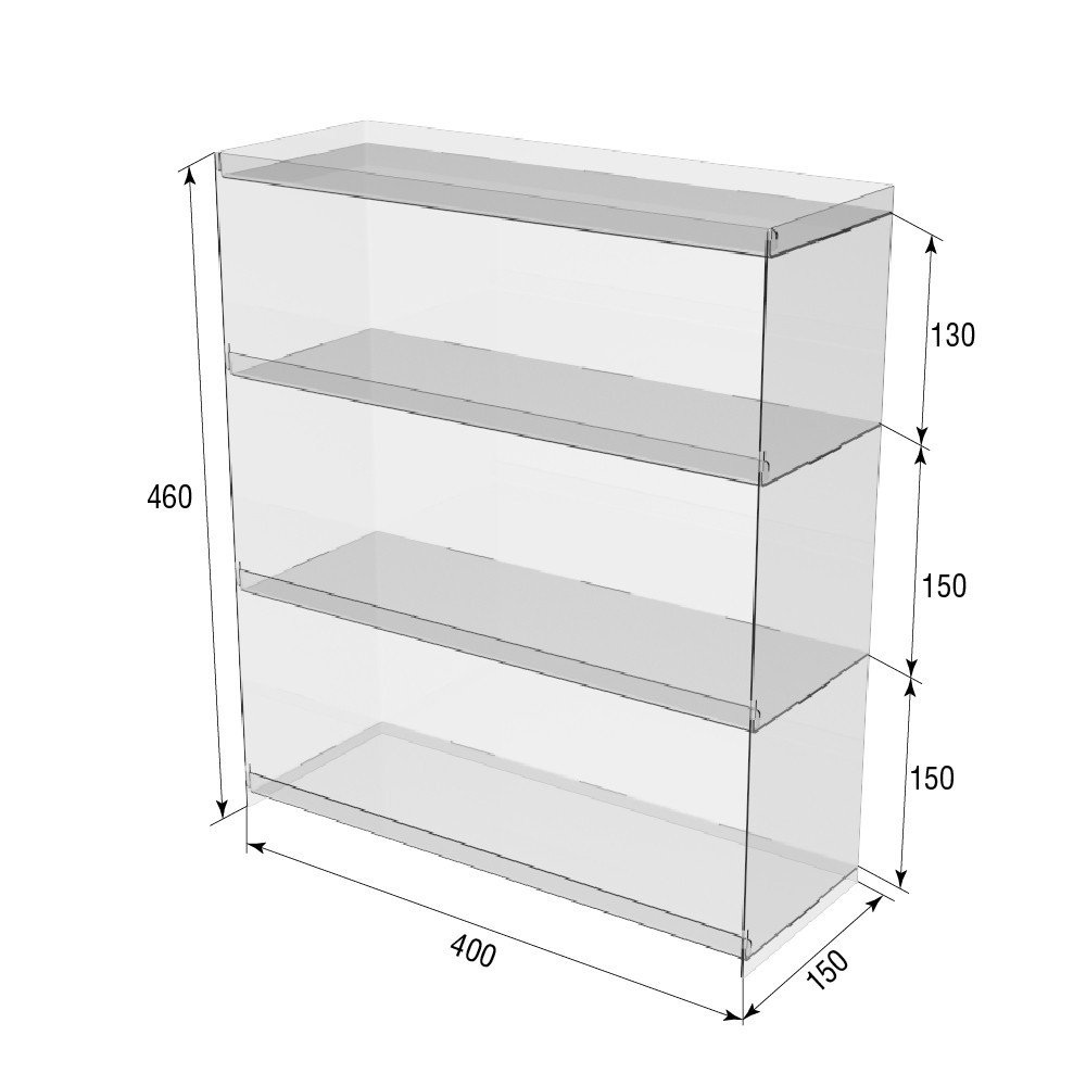 Підставка вітрина EKOSTAR на 4 полиці 400х150х460 Київ - фото 3