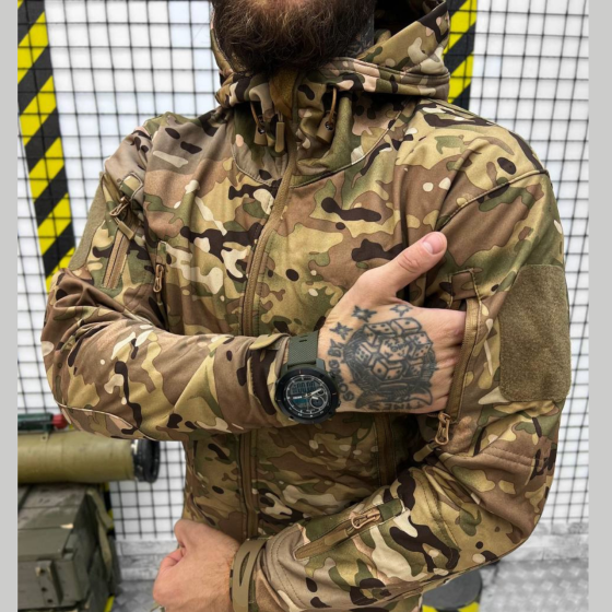 Тактична військова куртка армейська софтшел весна-осінь softshell мультикам 91 XL Одеса