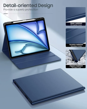 Чехол JADEMALL для iPad Pro 11 дюймов с клавиатурой (M4) 2024 - Беспроводной съемный чехол-клавиатура QWERTZ Киев