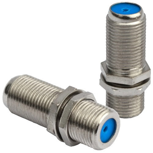 Антенний перехідник, гніздо F - гніздо F, з гайкою, довжина-27мм, метал Полтава - фото 1