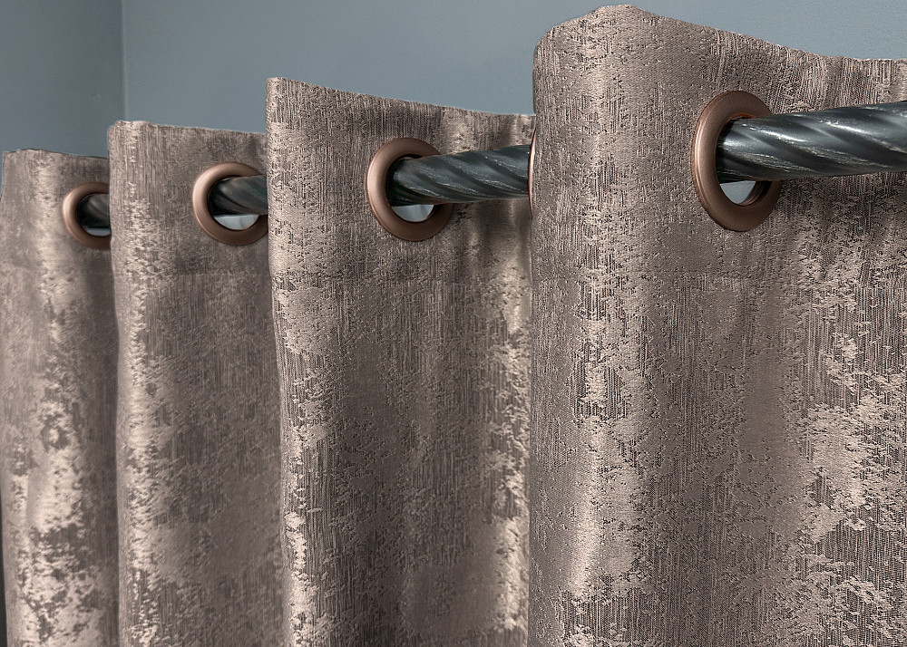 Комплект штор на люверсах VR-Textil Жакард Sultan YL № 1669ш Какао 150х250 см 2 шт (37-0184) Київ - фото 6