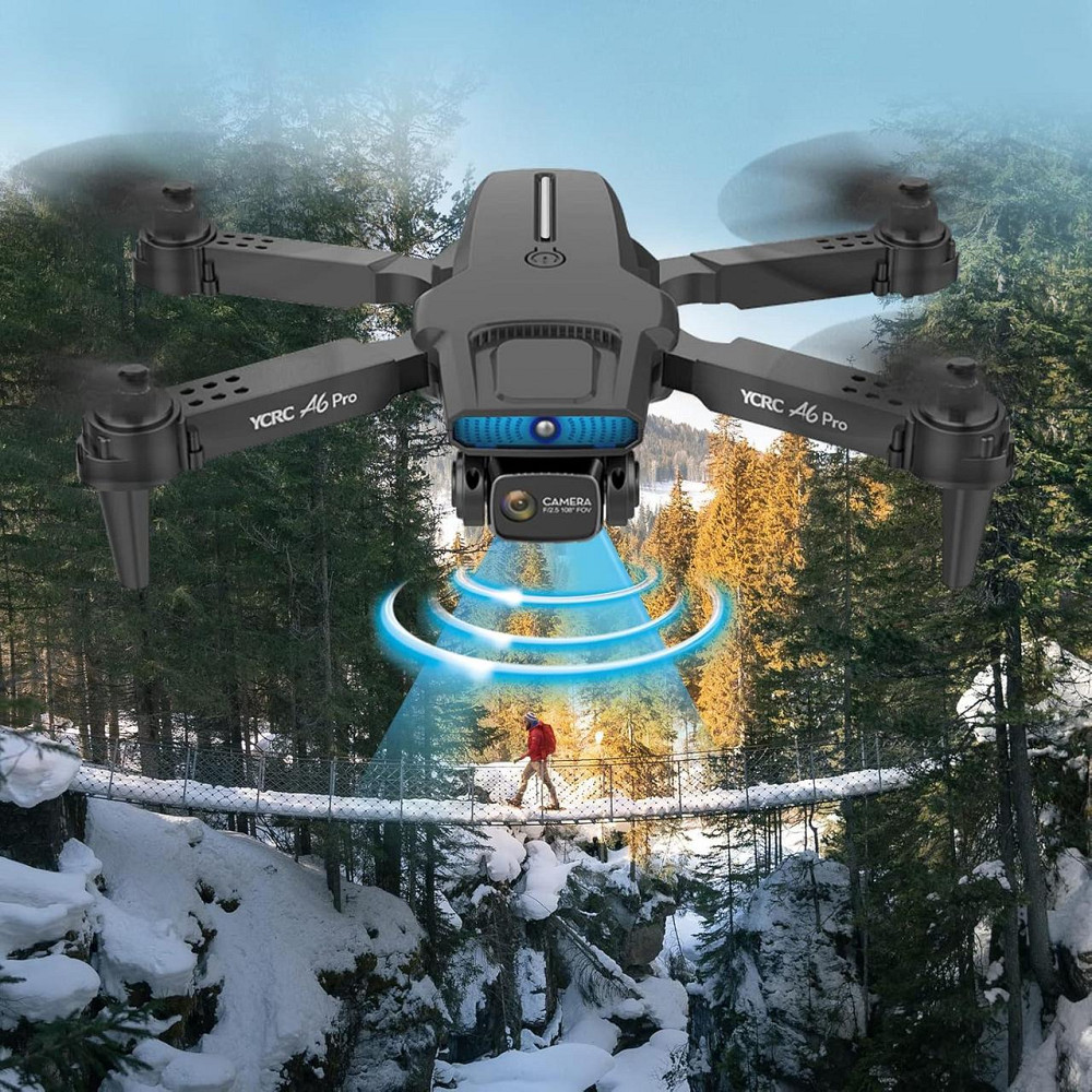 Дрон YCRC A6 Pro с двойной камерой 2K, WiFi, 2 аккумулятора, автопилот, складной корпус, квадрокоптер 2.4G Киев - изображение 6