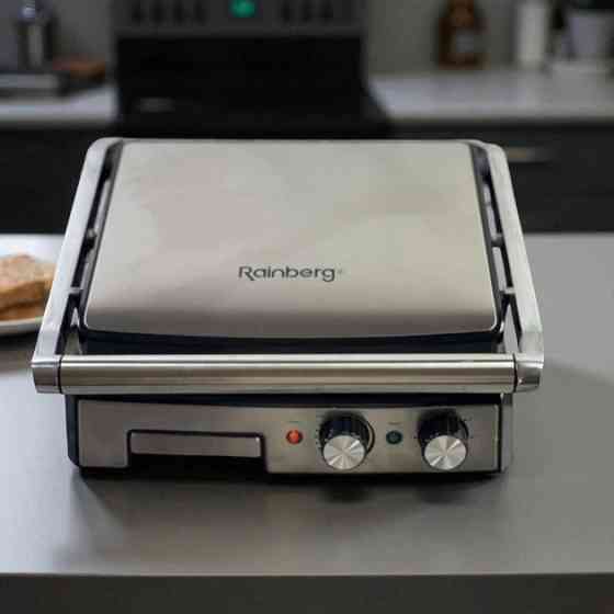 Настільний електрогриль домашній, Гриль контактний плоский, Гриль притискний ребристий VD-71 Львів