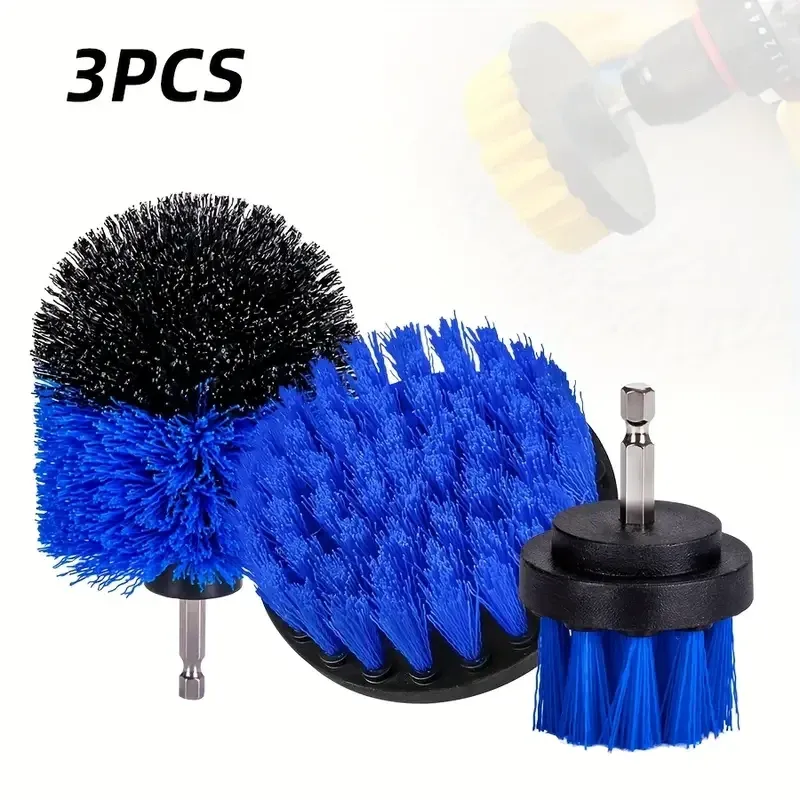Набор щёток-насадок 3 шт для дрели и шуруповёрта, нейлоновые щётки для авто и дома Киев - изображение 1