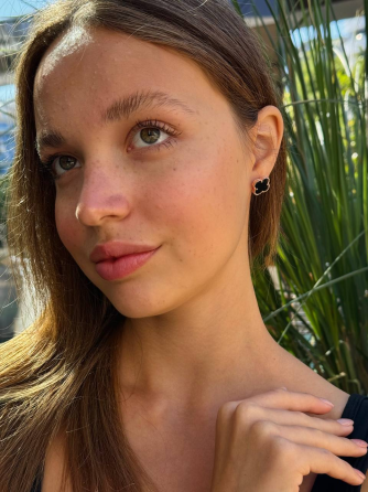 Van Cleef набір 2 предмети сережки гвоздики та браслет / чорні / рожеве золото / проба, гравіювання Одеса