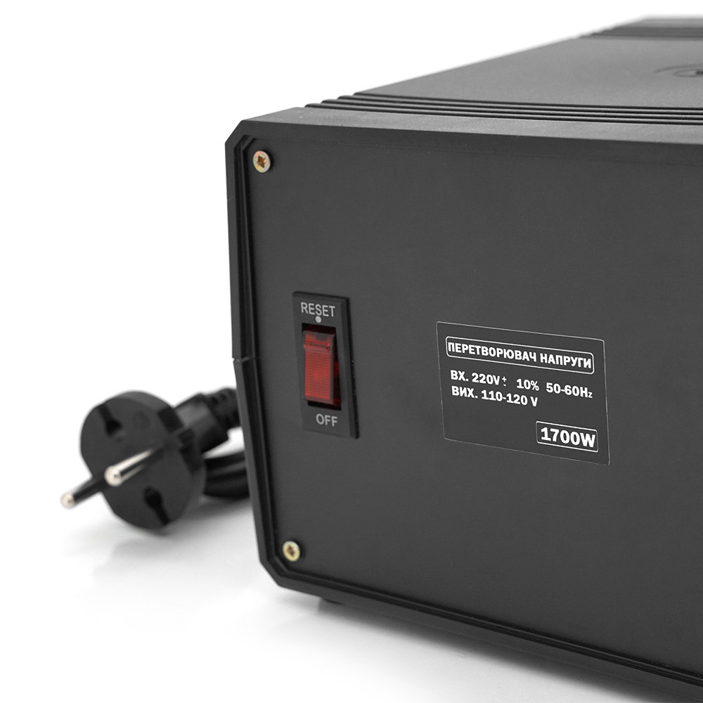 Перетворювач напруги понижуючий MERLION PN-1700, Input 220 V/Output 110V, 1700W, трансформаторний Київ - фото 6