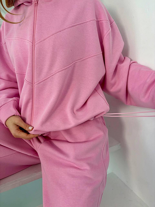 Жіночий стильний повсякденний весняний костюм 100% бавовна Рожевий Одеса - фото 8
