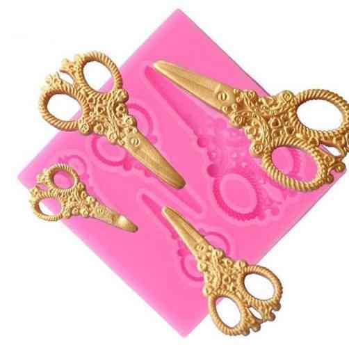 Силиконовый молд Ножницы 76 на 76 мм розовый Киев