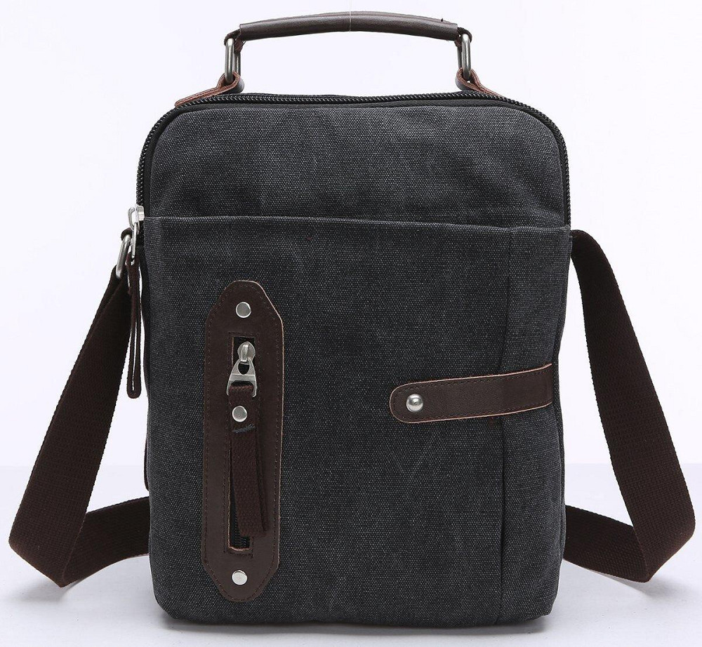 Сумка вертикальная текстильная Vintage 20079 Черная Киев - изображение 5