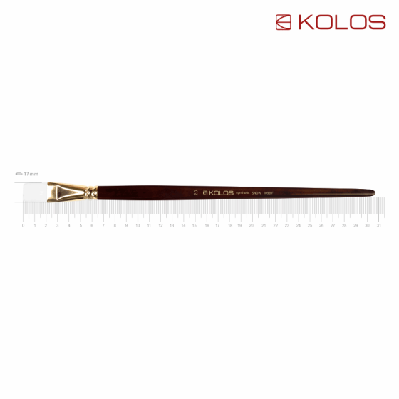 Кисть синтетика плоская Snow 1098F No20 длинная ручка KOLOS Киев