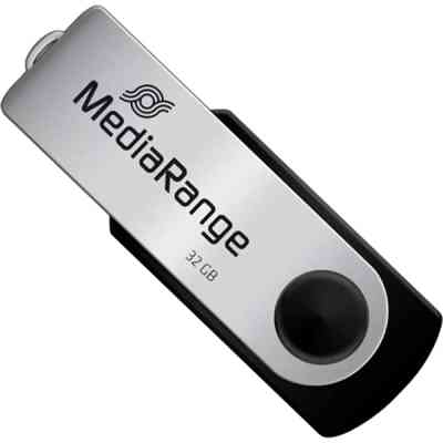 USB флеш накопитель Mediarange 32GB Black/Silver USB 2.0 (MR911) Винница