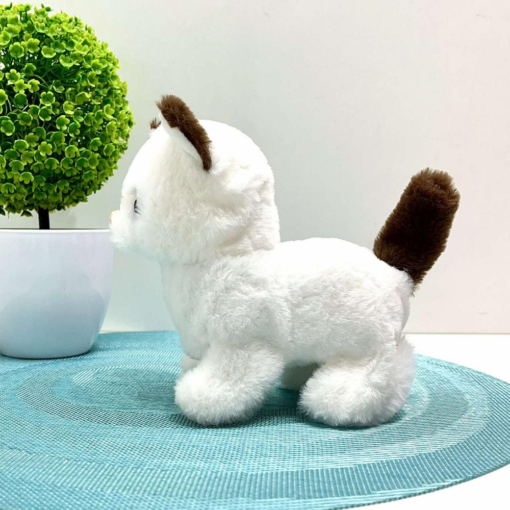 Кошеня інтерактивне ходить ворушить хвостиком у переносці Білий з коричневим (688-123A) Чернігів - фото 6