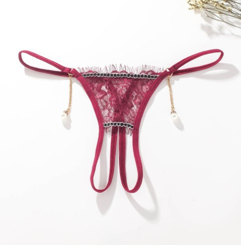 Труси еротичні з розрізом універсальний бордовий Київ - фото 4