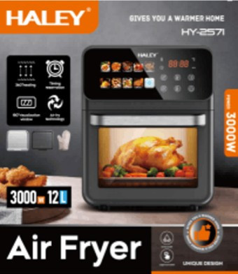 Мультипечі-аерогриль Haley HY-2571 3000Вт (12л) з оглядовим вікном, аерофритюрниця на 6 режимів із таймером Одеса - фото 1