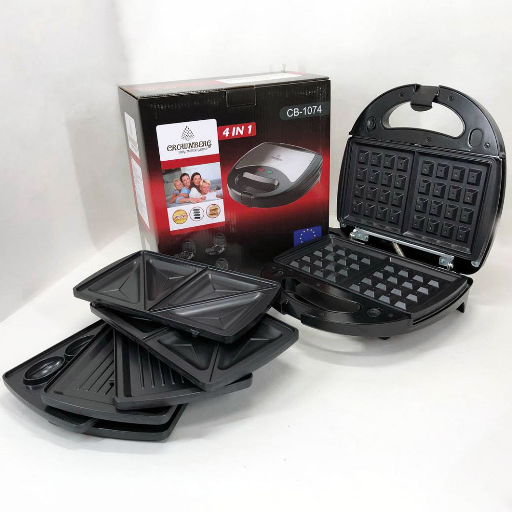 Гриль многофункциональный для дома Crownberg, Гриль электрический для кафе со сменными насадками KE-18 Львов - изображение 15