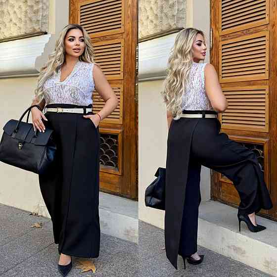 Жіночі базові штани з імітацією спідниці  костюмка Одеса