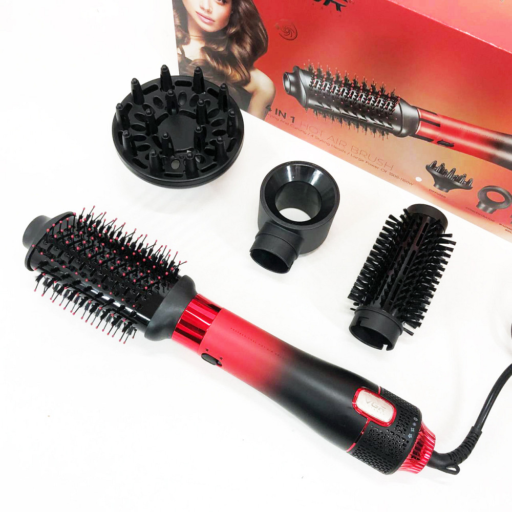 Стайлер для завивки VGR V-484 4 в 1, Качественный фен для волос, Фен щетка расческа WF-58 Львов - изображение 17