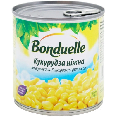 Овощная консервация Bonduelle Кукуруза нежная вакуумированная 340 г (3083680002875) Винница - изображение 1