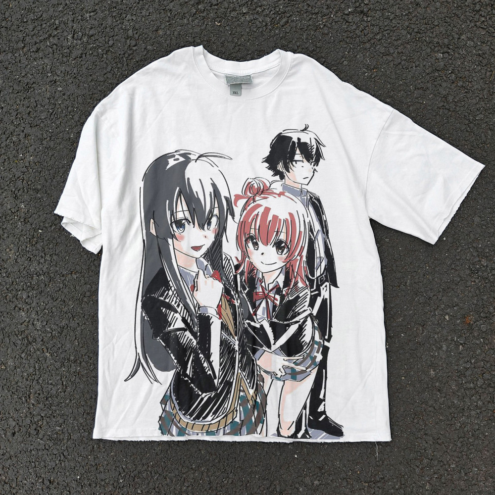 Футболка чоловіча з принтом аніме Аніме Орегаіру Мй Теен оверсайз (S/M/L) Черний Дніпро - фото 4