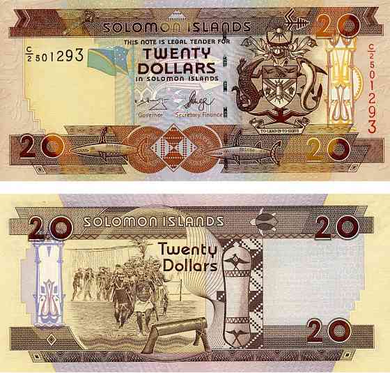 СОЛОМОНОВІ ОСТРОВИ. 20 доларів 2009 р. (Р-28. Серія С/6) UNC! Полтава