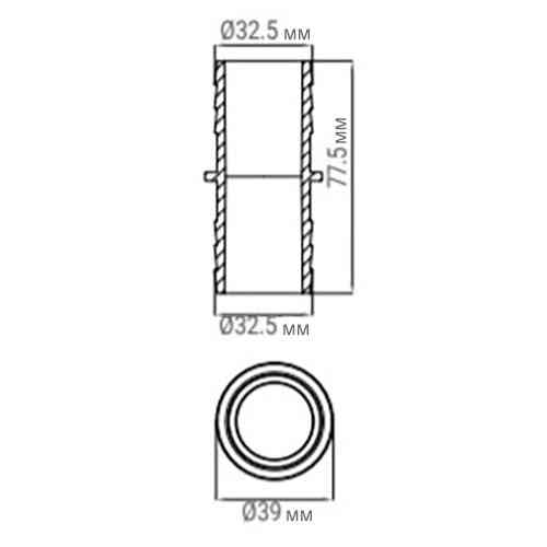 Соединитель шланга для бассейна Emaux 91609008, клейовий (32х32 мм) Киев