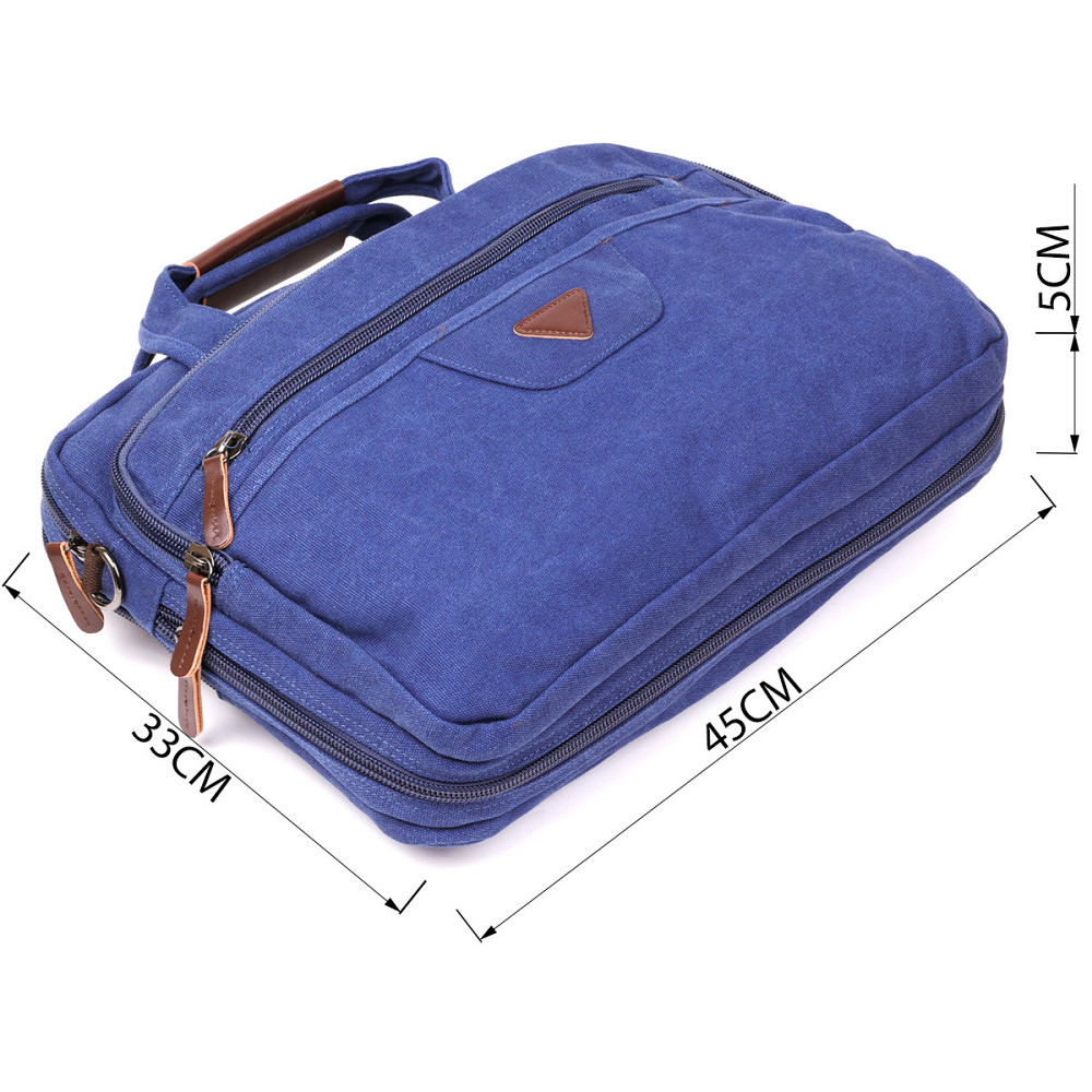 Сумка текстильна для ноутбука Vintage 20184 Cиня Київ - фото 4