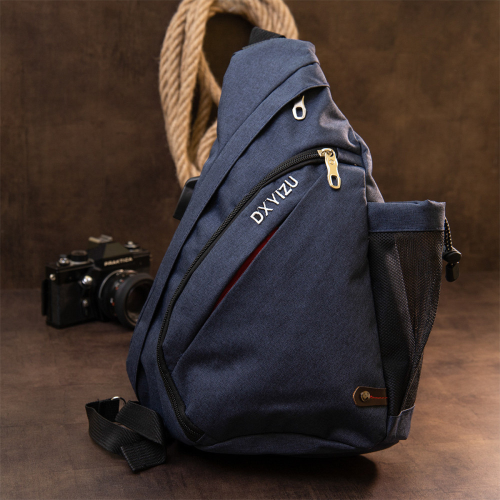 Сумка унисекс через плечо смарт текстильная Vintage 20551 Синяя Киев - изображение 6