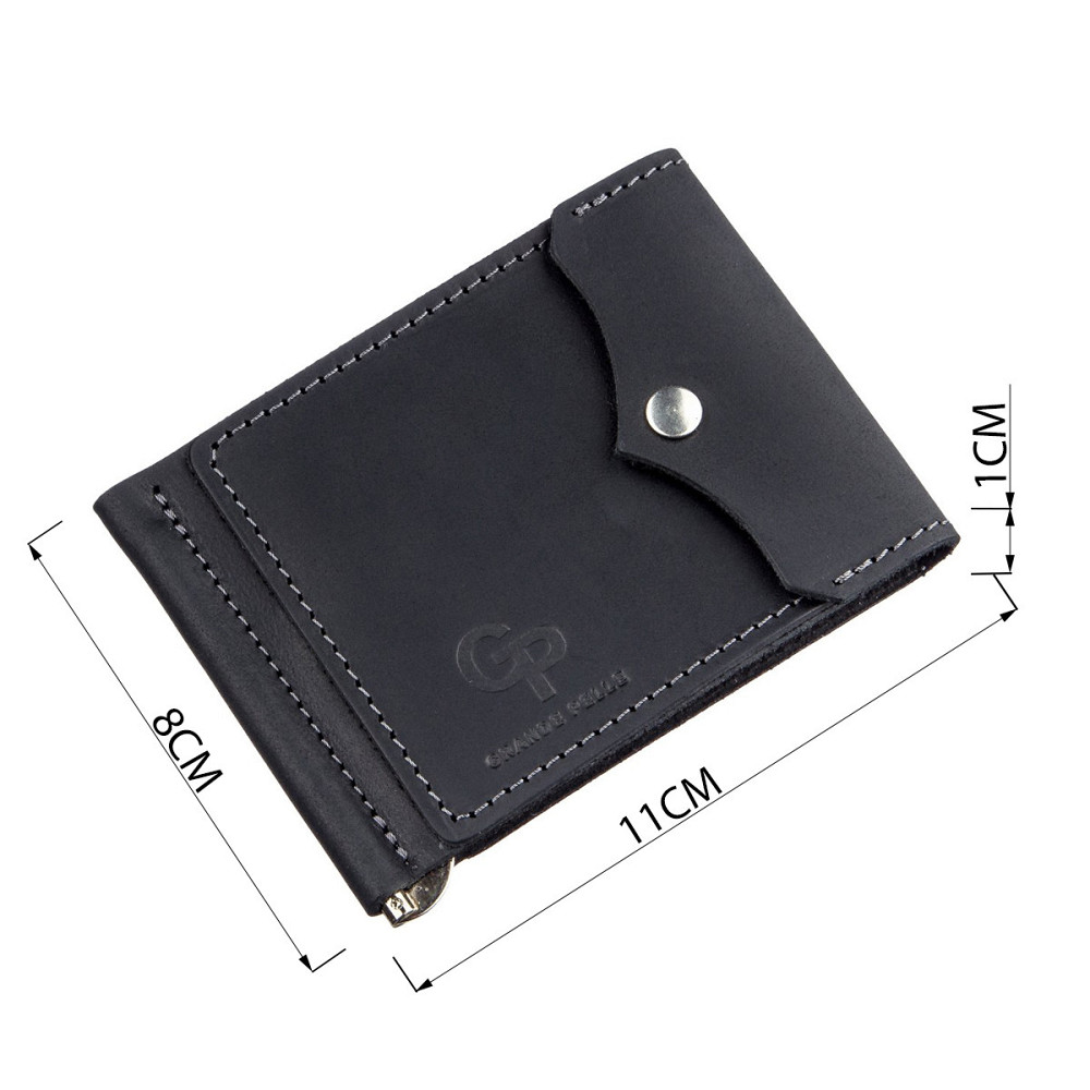 Компактный зажим для денег GRANDE PELLE 11196 Черный Киев - изображение 5