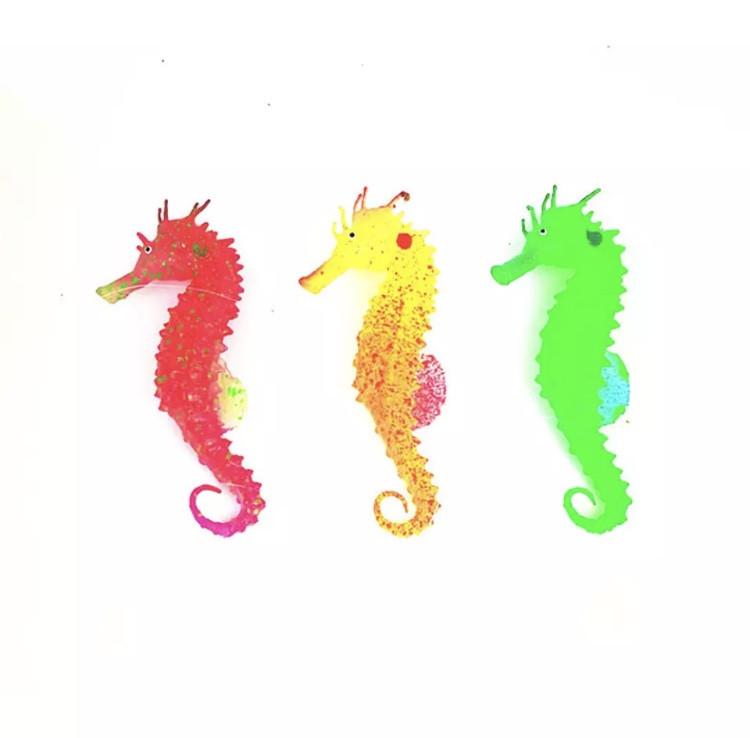 Морской конек зеленый, силиконовый и люминисцентный (светящийся )декор в аквариум - размер 10*5 см Киев - изображение 4