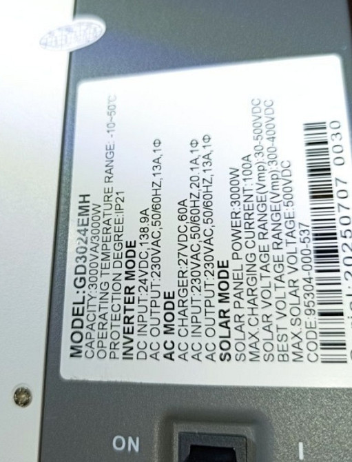 TECHFINE GD3024EMH 3kW/24V Гібридний сонячний інвертор. Харків - фото 2