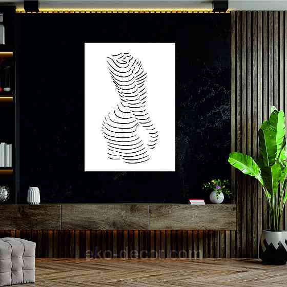 Декоративное настенное Панно «Силуэт женщины», Декор на стену 110*77 см, Белый Киев