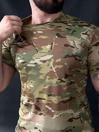 Тактична футболка Coolmax мультикам, бойова військова футболка ЗСУ, літня штурмова чоловіча футболка Львів