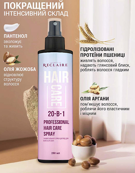 Универсальный спрей-уход для волос 20-в-1 Reclaire cosmetics 250 мл Киев - изображение 5