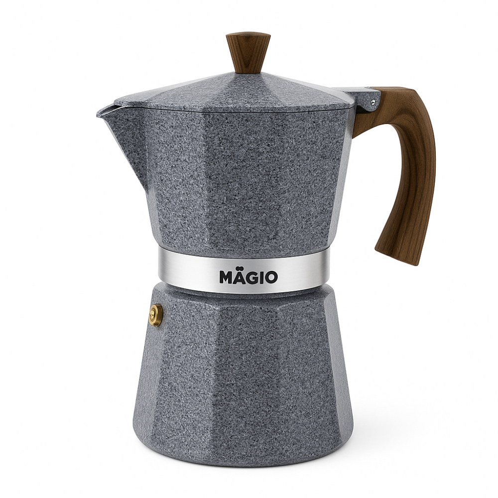 Гейзерная кофеварка на три порции Magio, Кофеварка для приготовления кофе на плите KJ-42 Львов - изображение 12