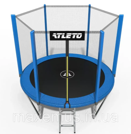 Батут детский на 312 см с защитной сеткой и лестницей батут для детей садовый синий Мостиска